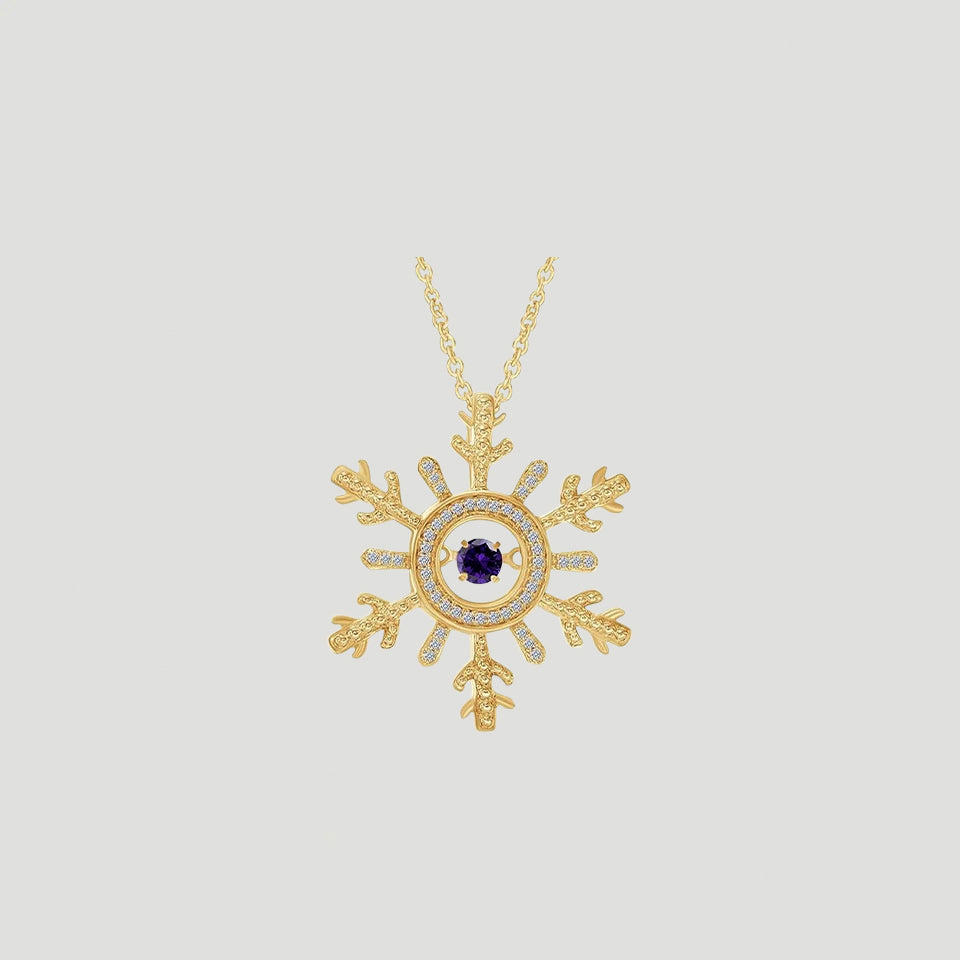 Moissanite Birthday Snowflake Pendant Necklace
