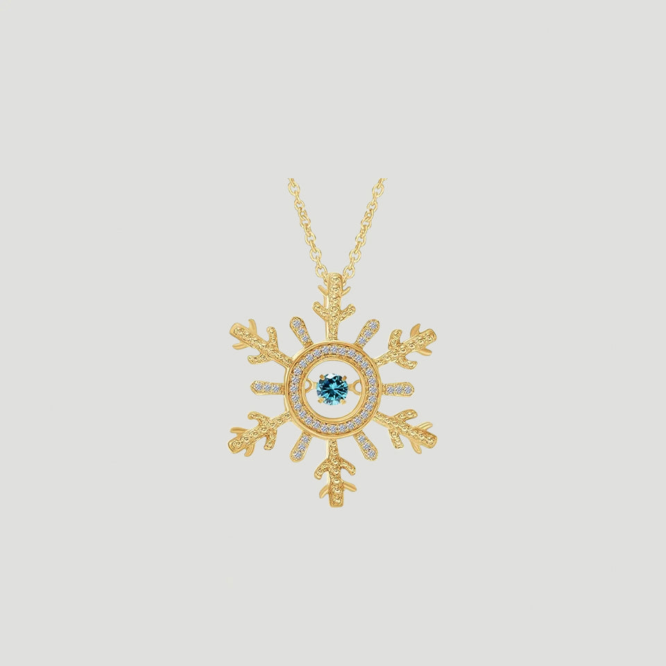 Moissanite Birthday Snowflake Pendant Necklace
