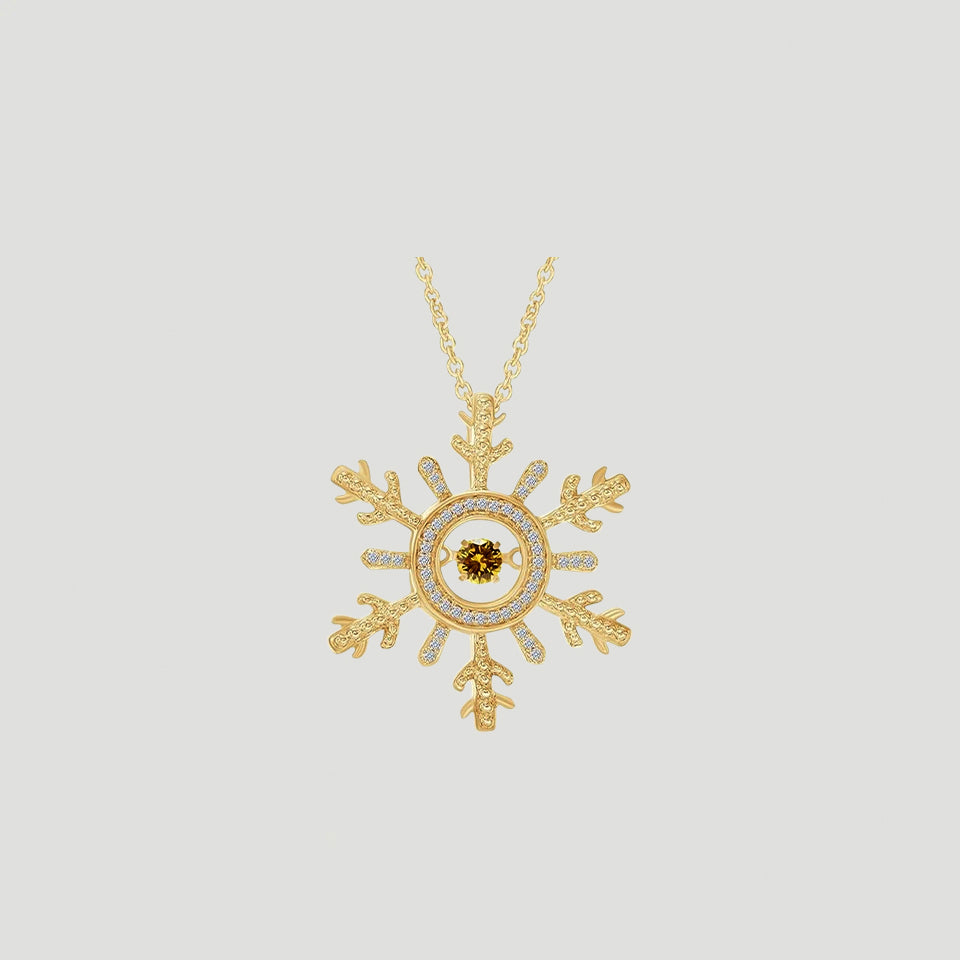 Moissanite Birthday Snowflake Pendant Necklace