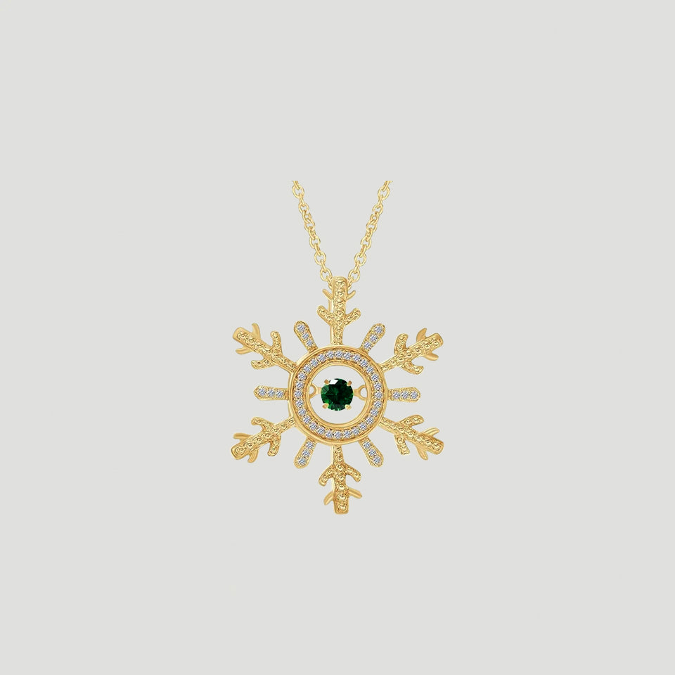 Moissanite Birthday Snowflake Pendant Necklace