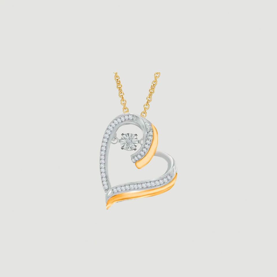 Moissanite Diamond Double Heart Pendant Necklace