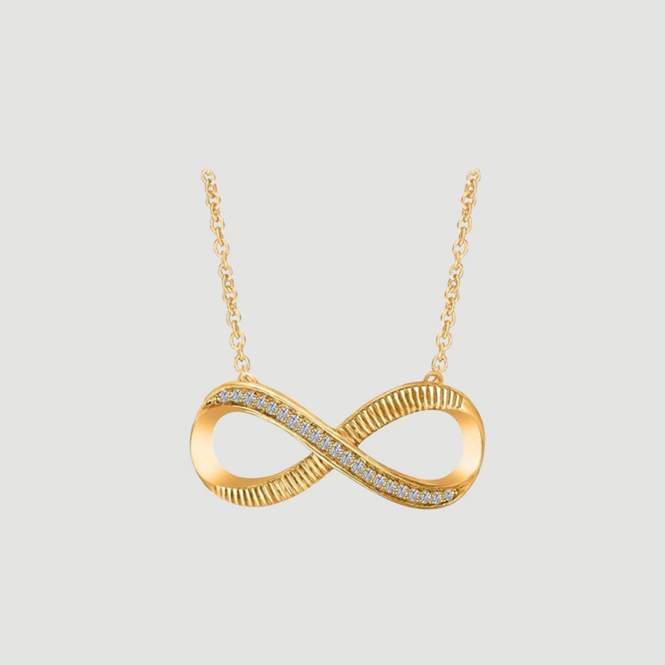 Moissanite Sideways Infinity Pendant Necklace