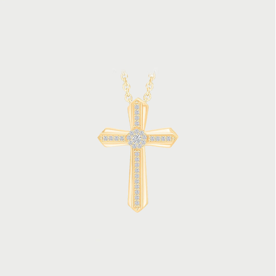 Layered Style Cross Pendant Necklace