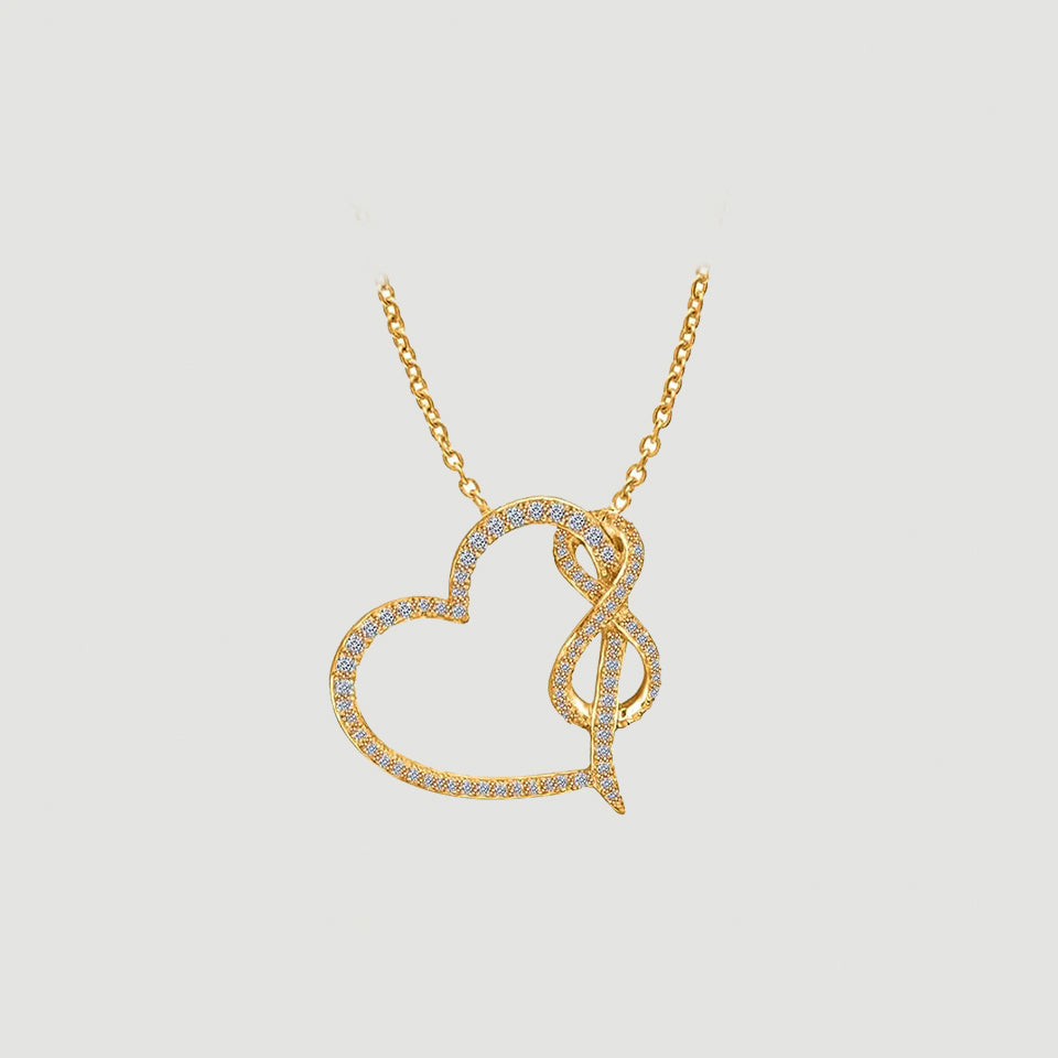Love Heart Infinity Pendant Necklace