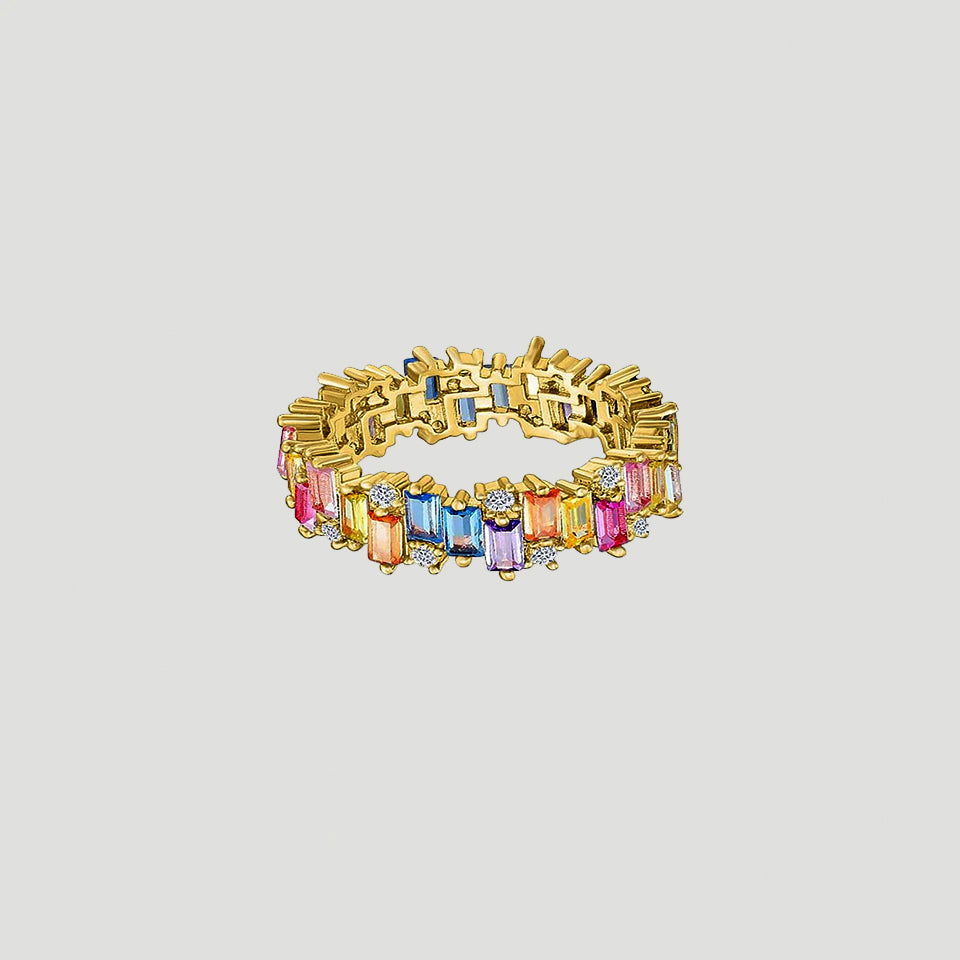 Baguette Shape Gemstone Eternity Ring
