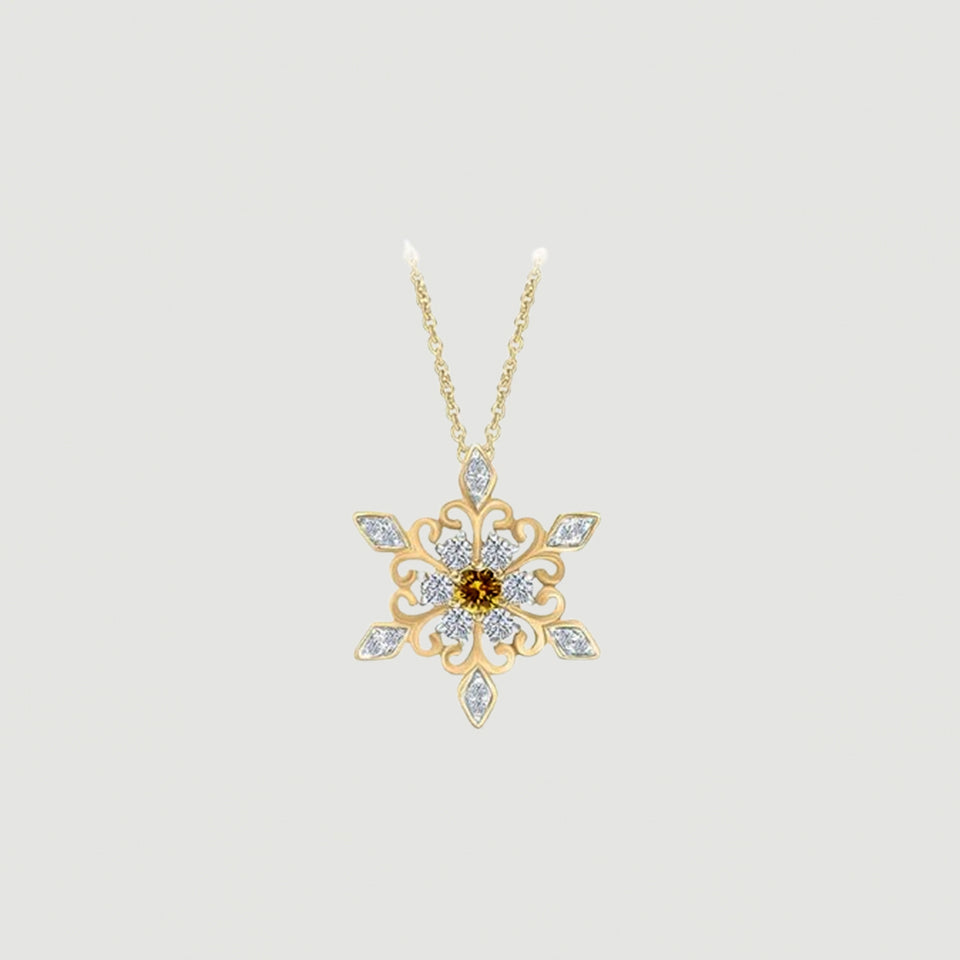Birthday Snowflake Pendant Necklace