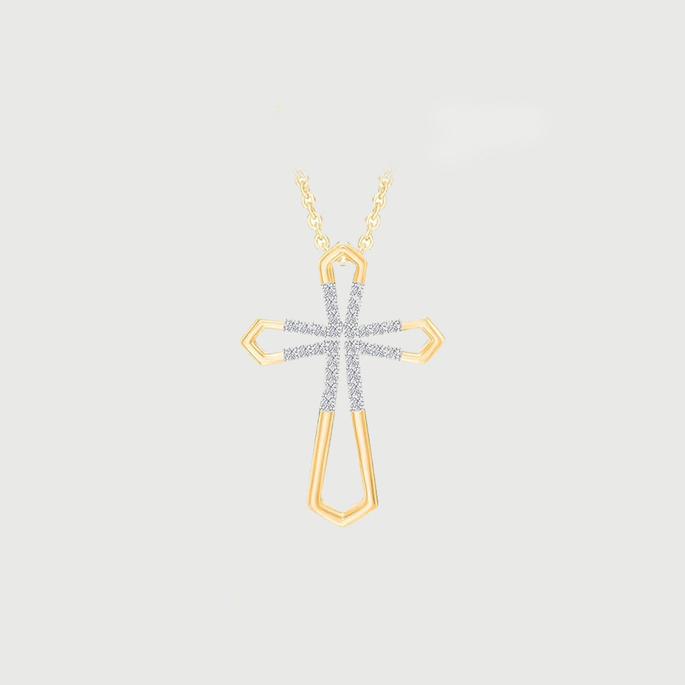 Accent Open Cross Pendant Necklace