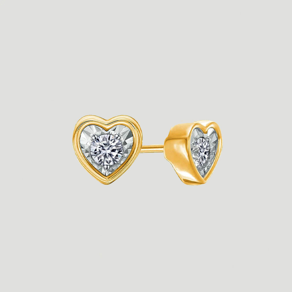 Moissanite Heart-Shape Stud