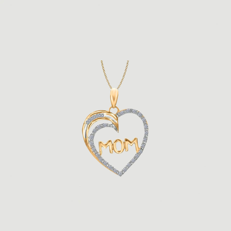 Mom Heart Pendant Necklace