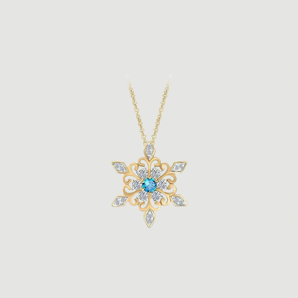Birthday Snowflake Pendant Necklace