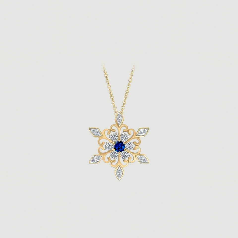 Birthday Snowflake Pendant Necklace