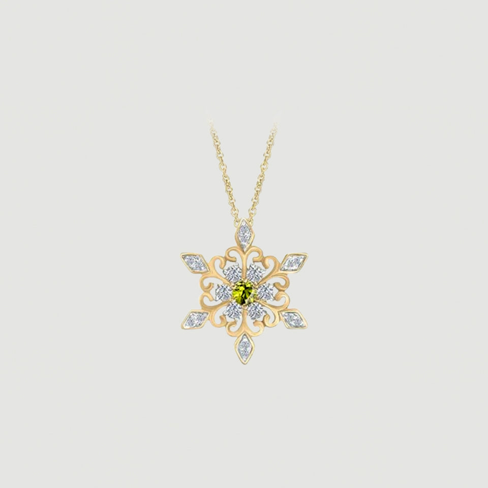 Birthday Snowflake Pendant Necklace
