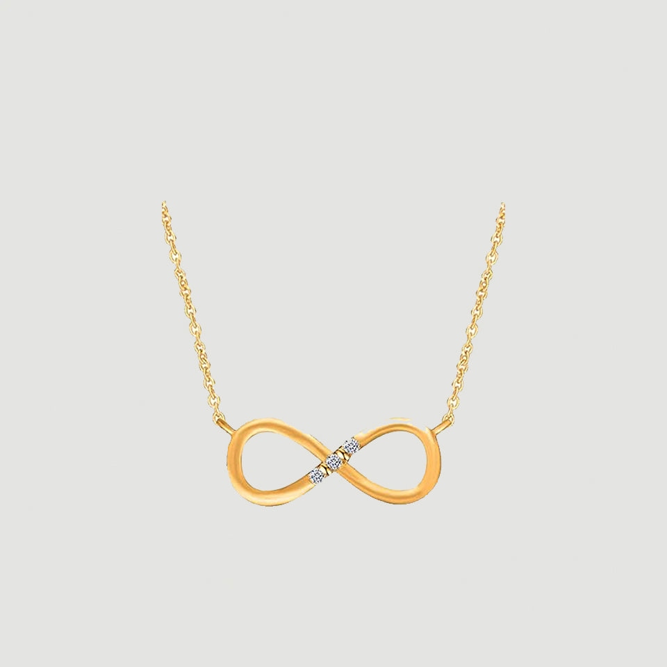 Three Stone Infinity Pendant Necklace