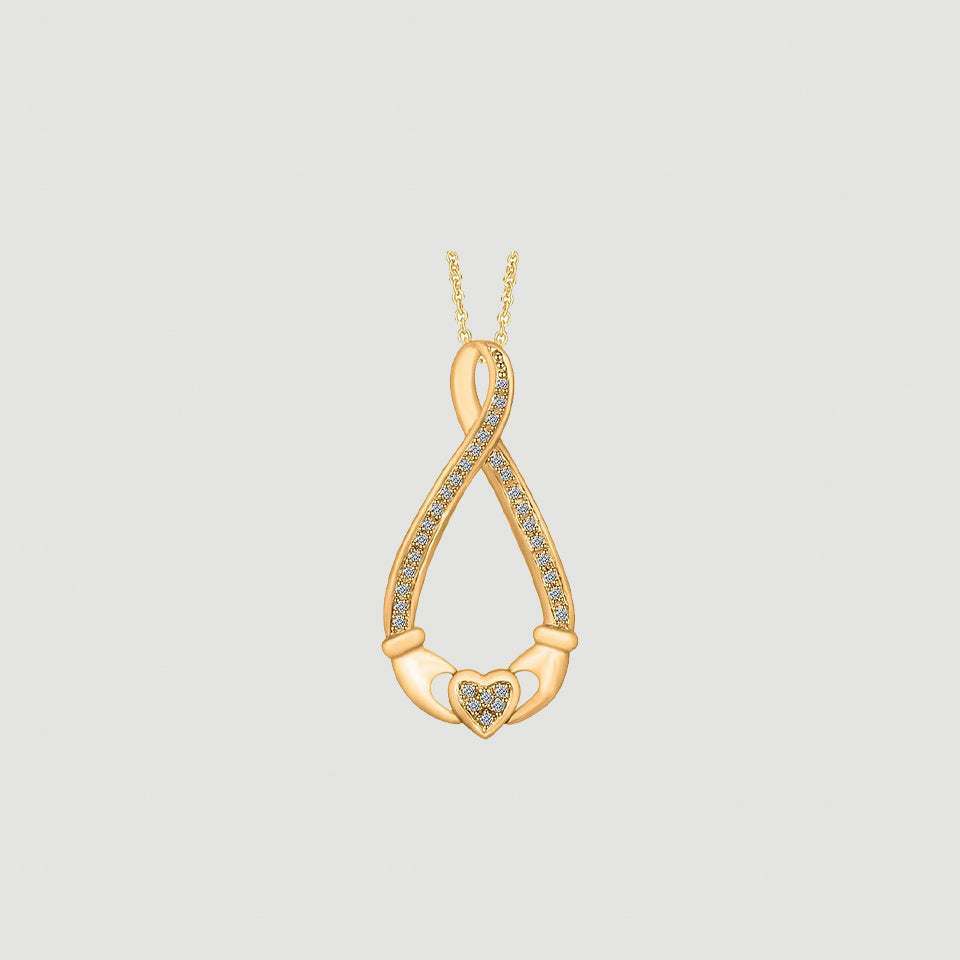 Claddagh Infinity Pendant Necklace