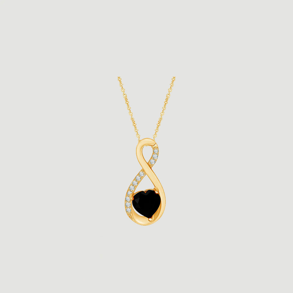Heart Shape Black Infinity Pendant Necklace
