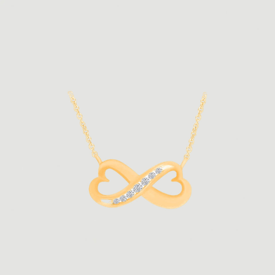 Sideways Heart Shape Infinity Pendant Necklace
