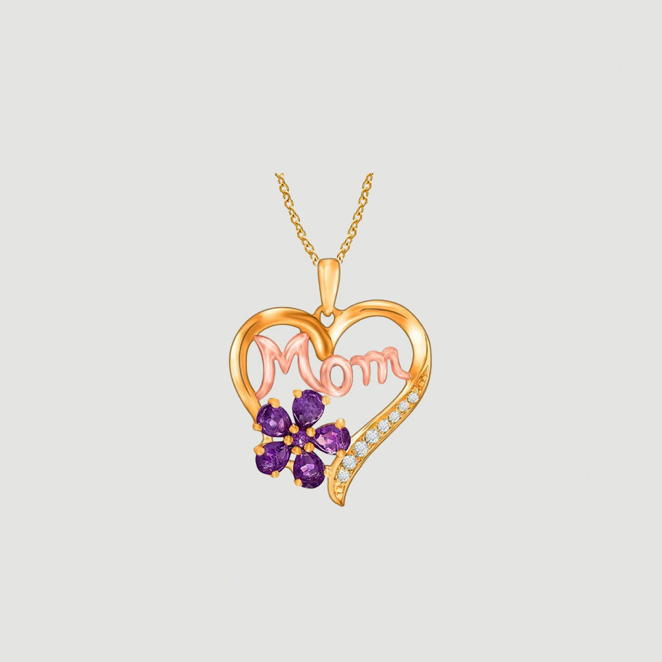 Pear Mom Love Heart Pendant Necklace