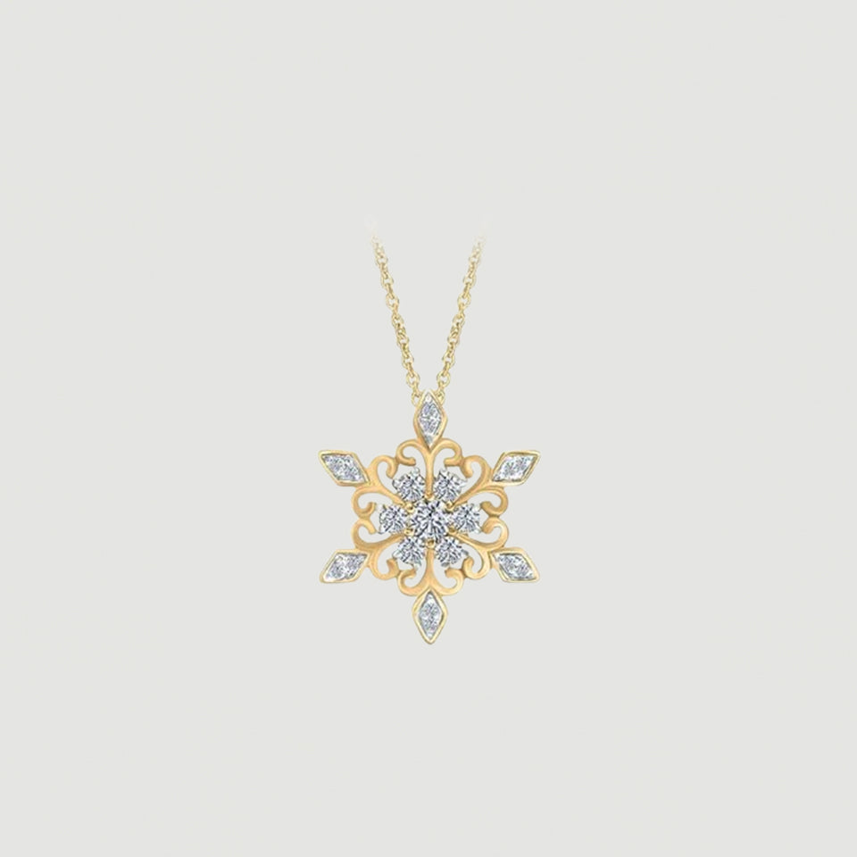 Birthday Snowflake Pendant Necklace