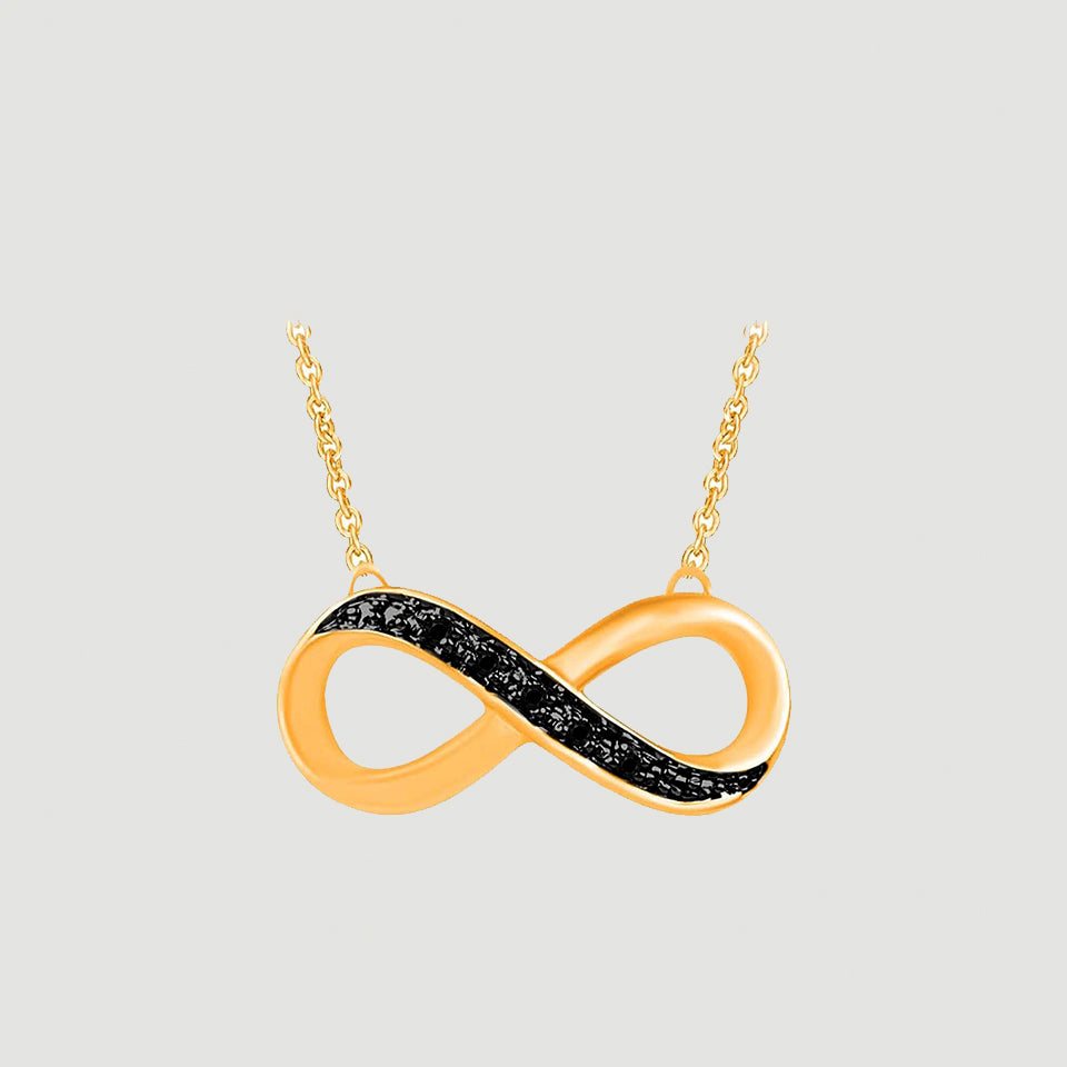 Black Infinity Pendant Necklace