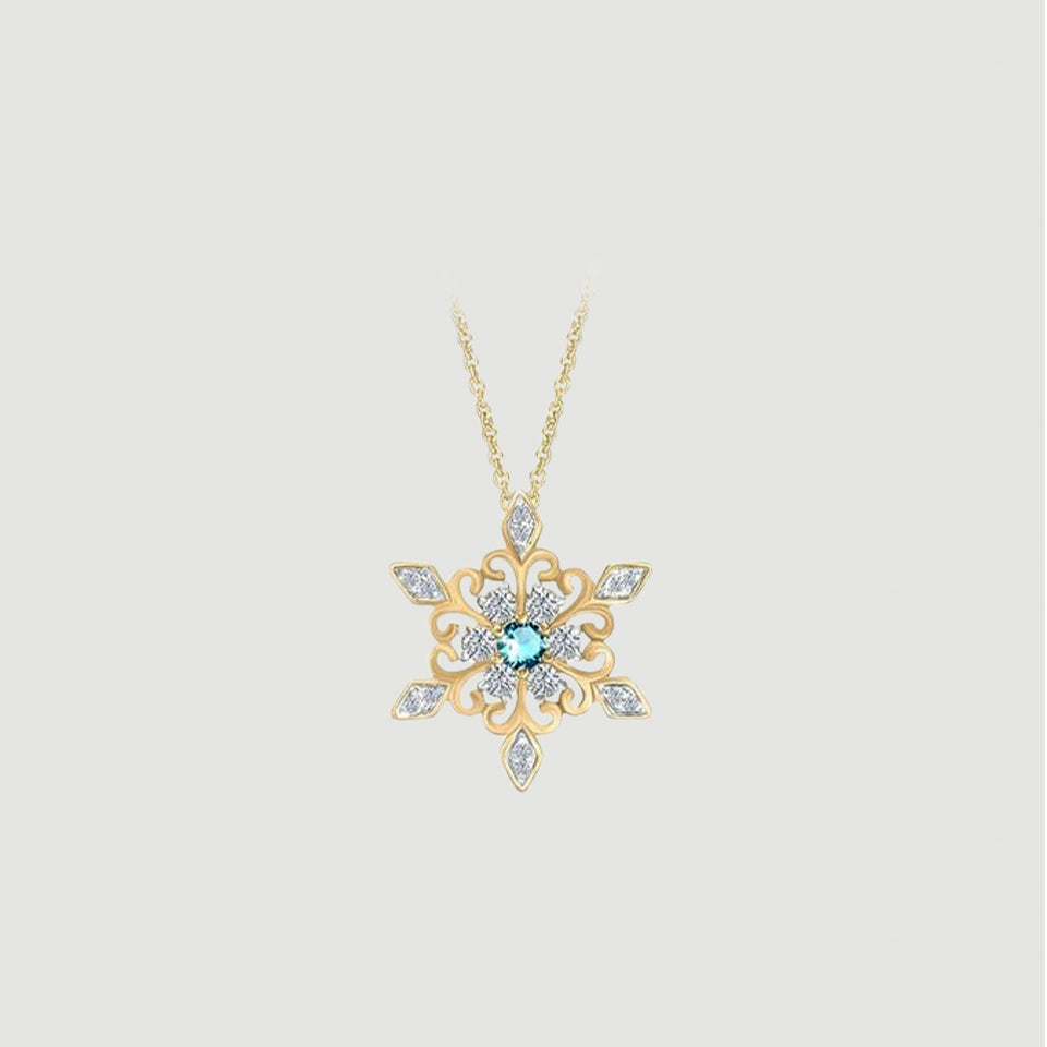 Birthday Snowflake Pendant Necklace