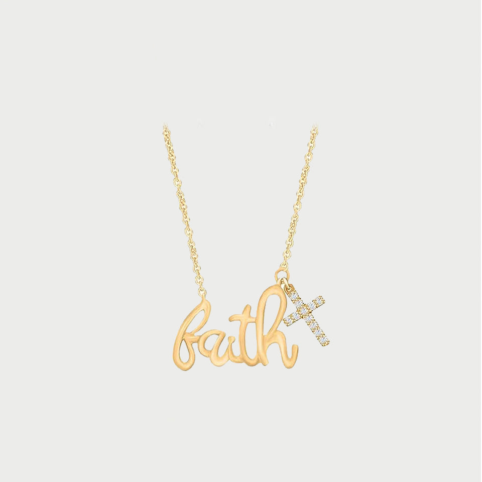 Cross Faith Charm Pendant Necklace