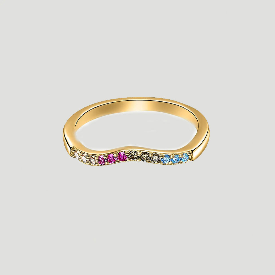 Round Cut Rainbow Band Ring