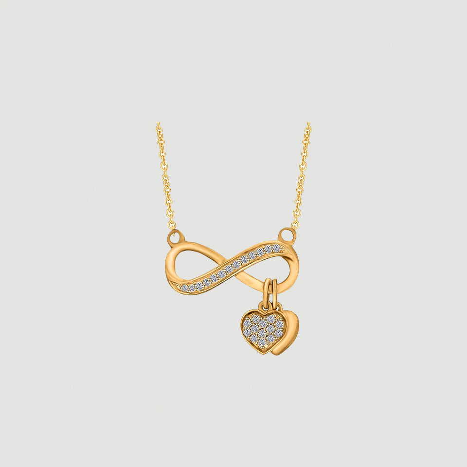 Infinity Double Heart Dangle Pendant Necklace