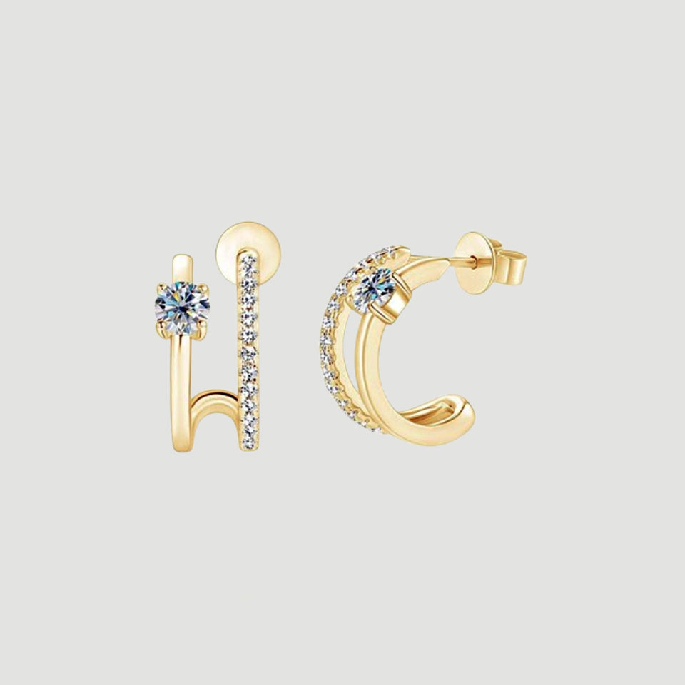 Moissanite Diamond Open Hoop Earrings