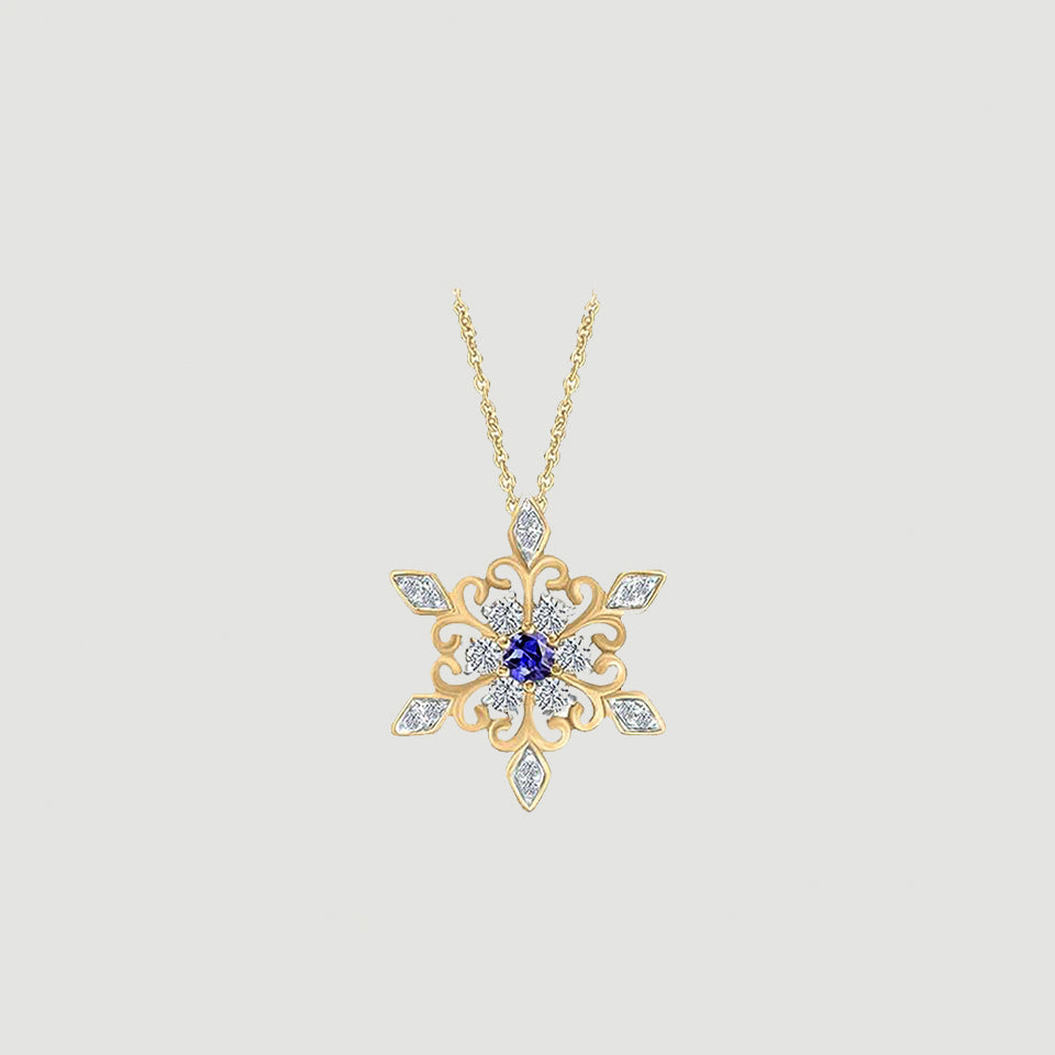 Birthday Snowflake Pendant Necklace