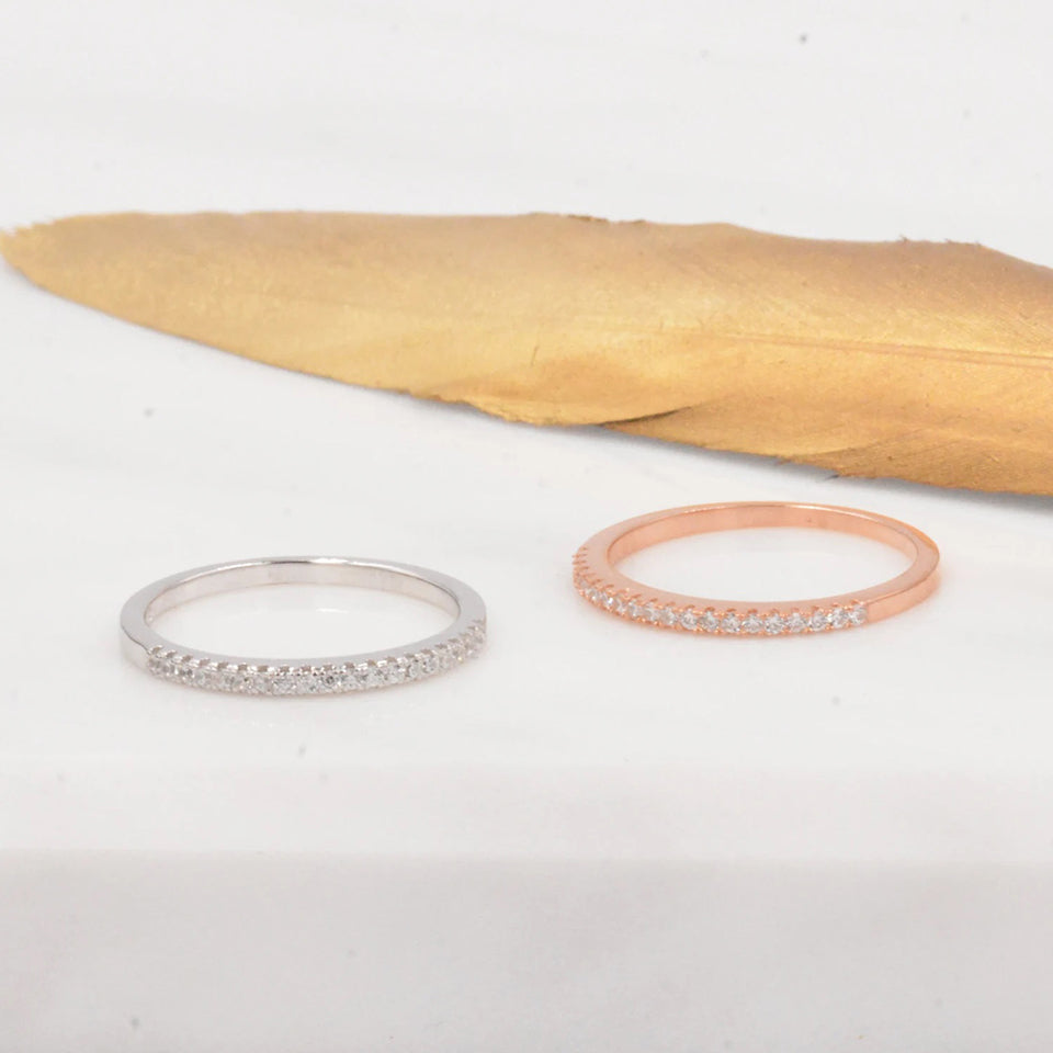 Stunning Round Cut Half Eternity Ring