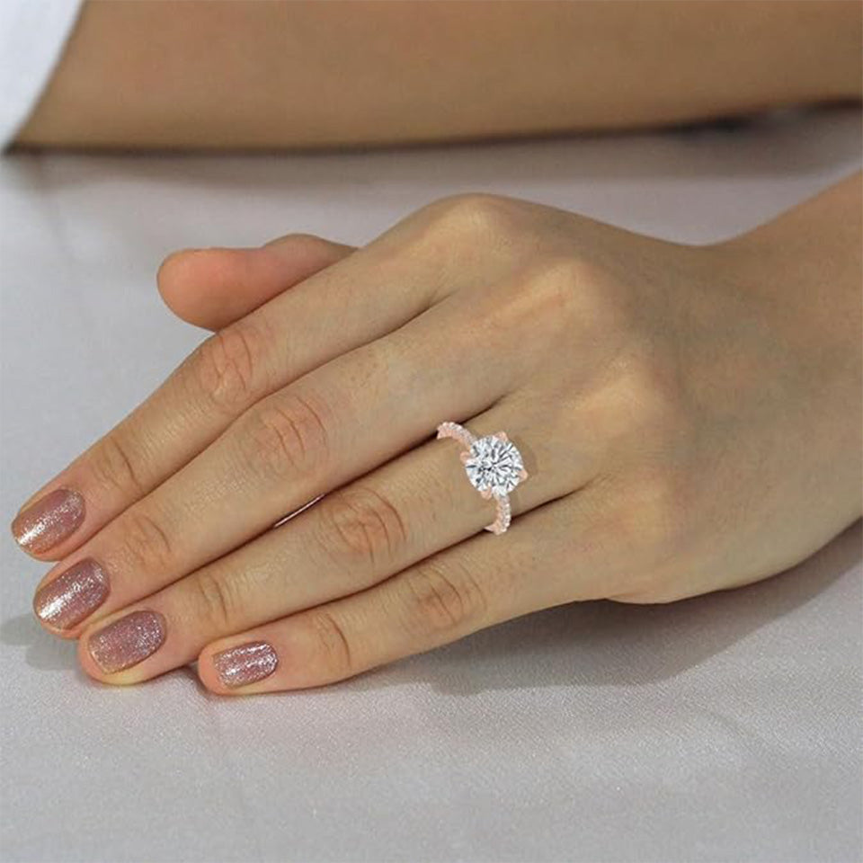Round Moissanite Engagement Ring