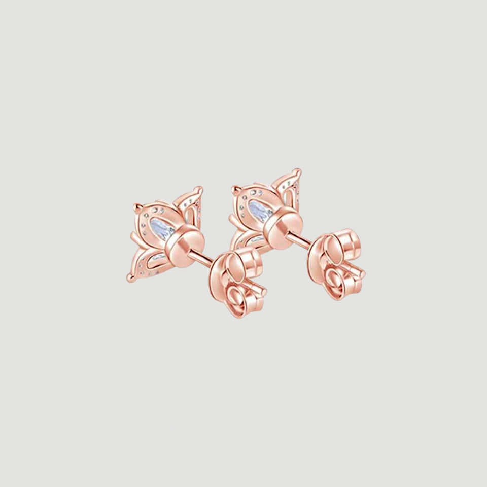 Moissanite Diamond Flower Stud