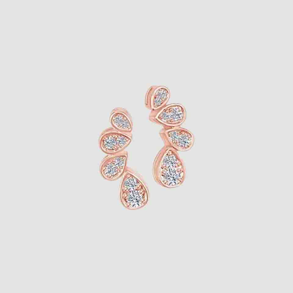 Cubic Zirconia Teardrop Ear Crawler Stud
