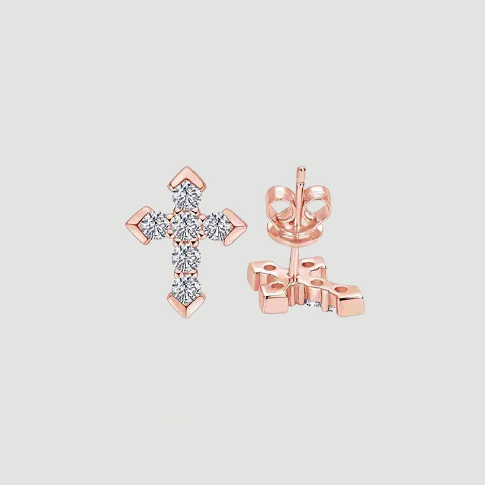 Moissanite Diamond Cross Stud