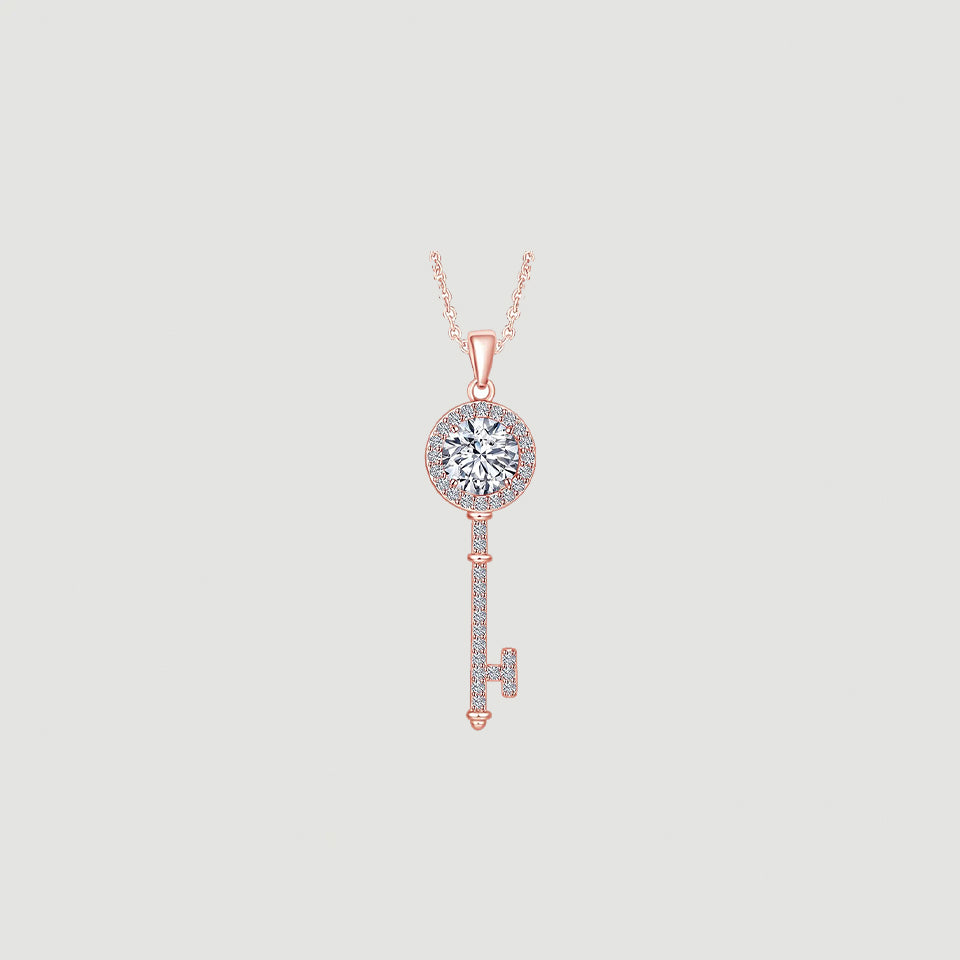 Key Moissanite Pendant Necklace