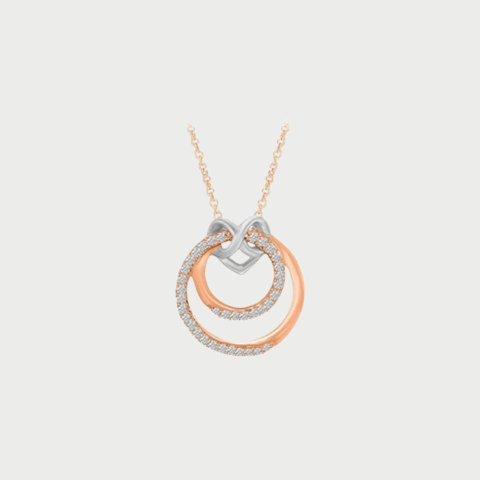 Double Circle Pendant Necklace