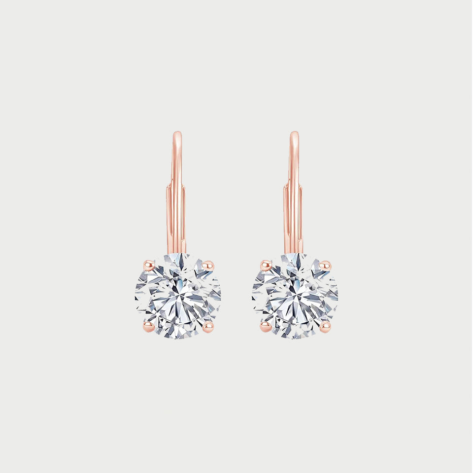 Moissanite Dangle Hoop Earrings