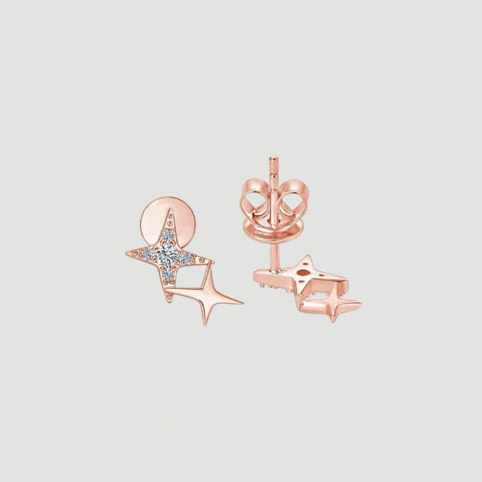 Moissanite Diamond Star Stud