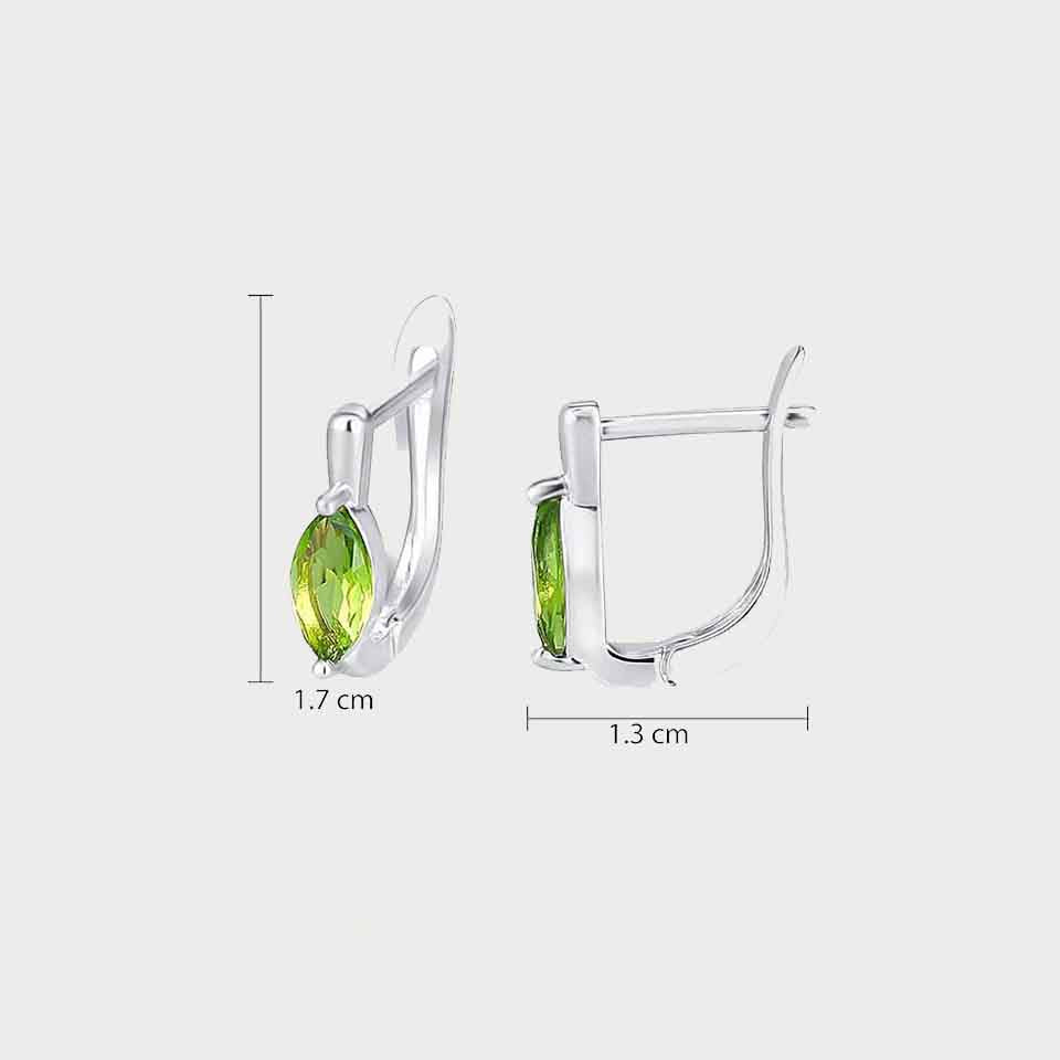 Marquise Gemstone Hoop Huggie Earrings
