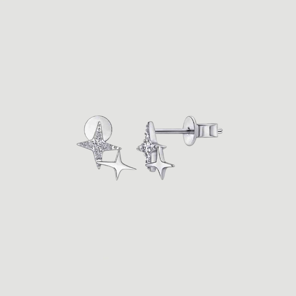 Moissanite Diamond Star Stud