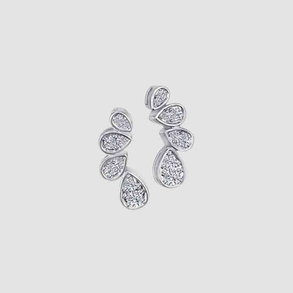 Cubic Zirconia Teardrop Ear Crawler Stud
