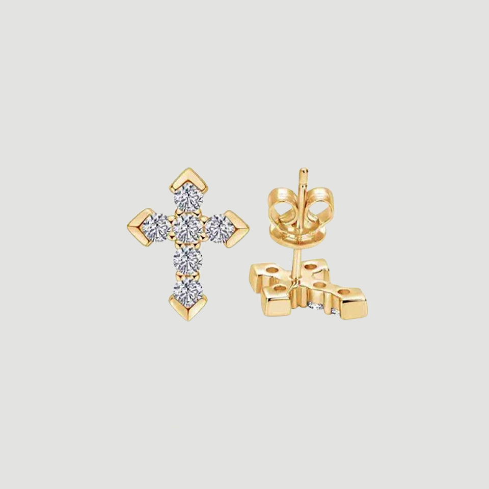 Moissanite Diamond Cross Stud
