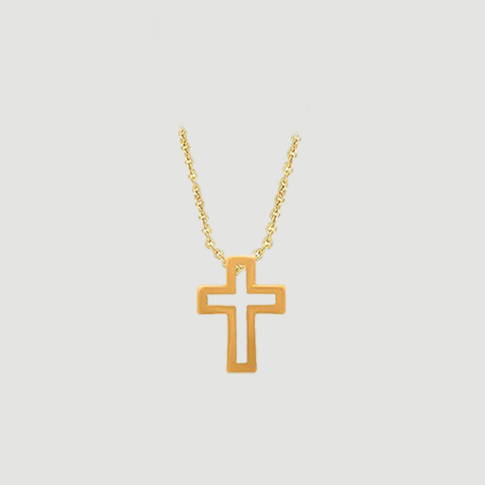 Cross Outline Pendant Necklace