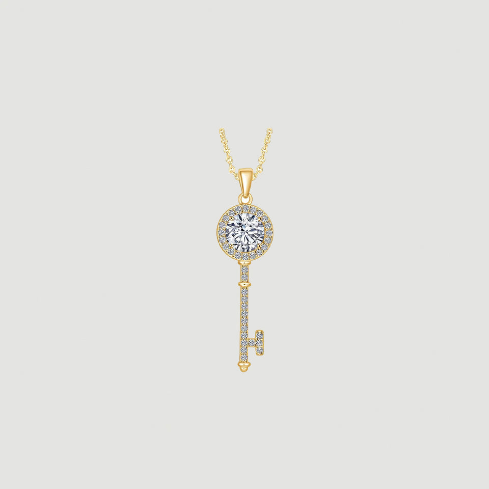 Key Moissanite Pendant Necklace
