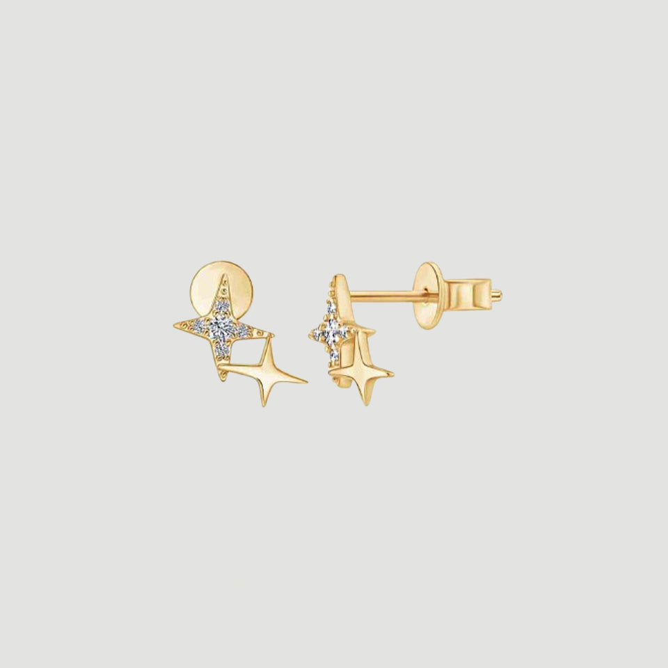 Moissanite Diamond Star Stud