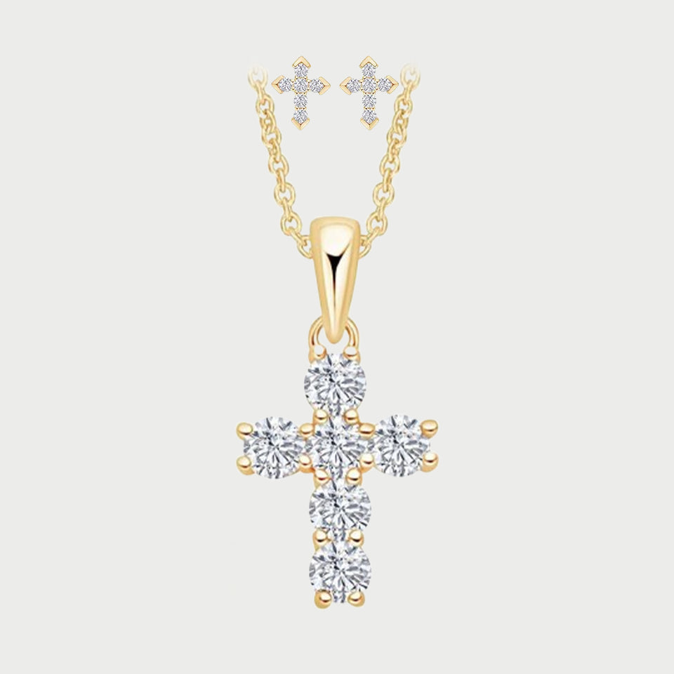 Religious Cross Necklace and Earring set