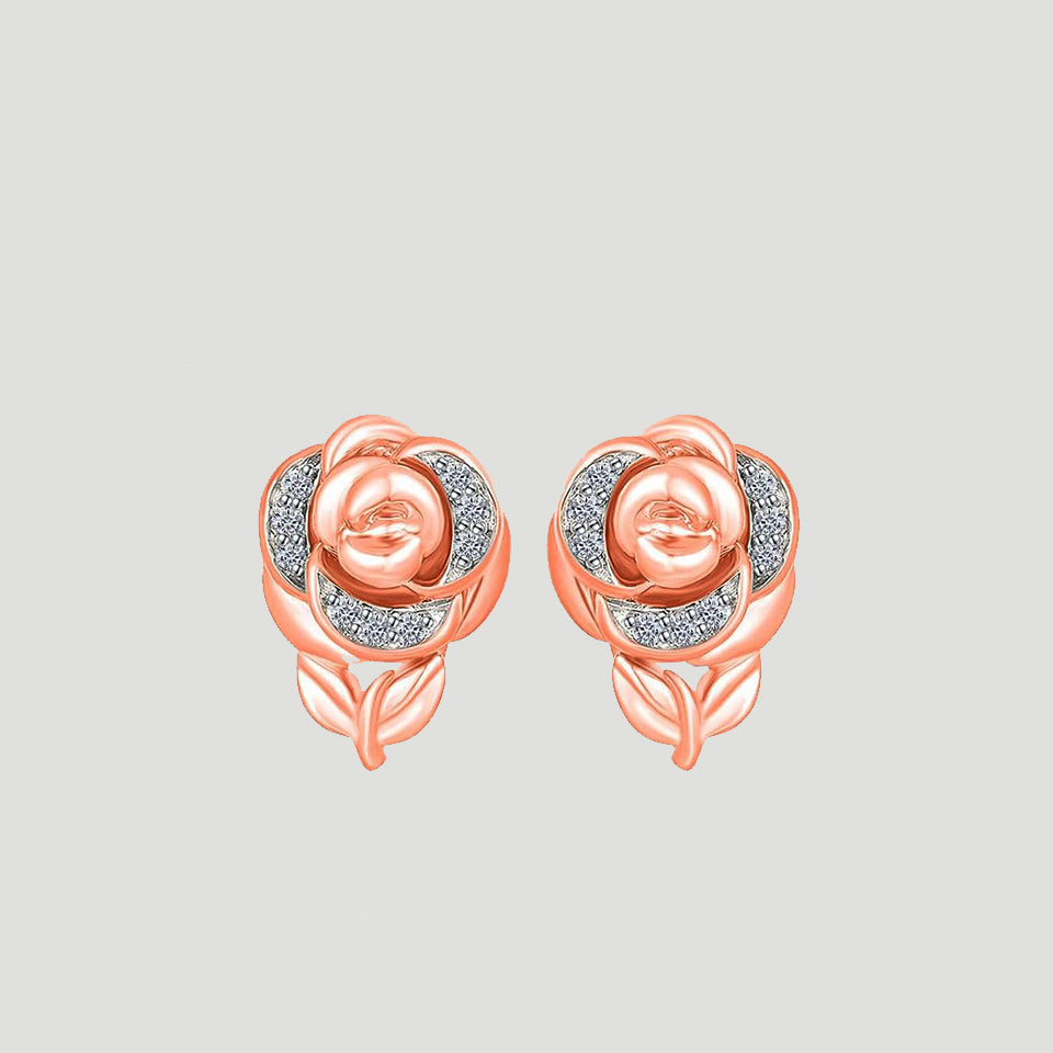 Moissanite Diamond Rose Stud