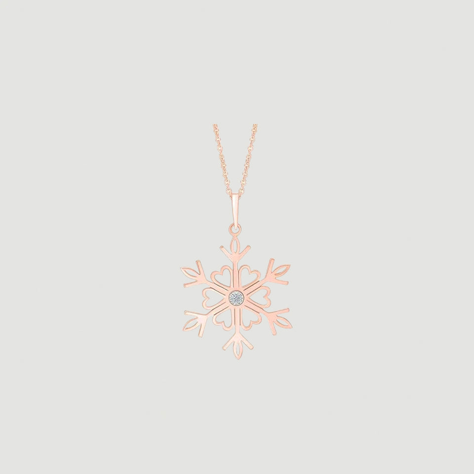Heart Snowflake Pendant Necklace