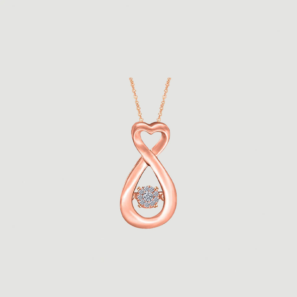 Accent Heart Infinity Pendant Necklace