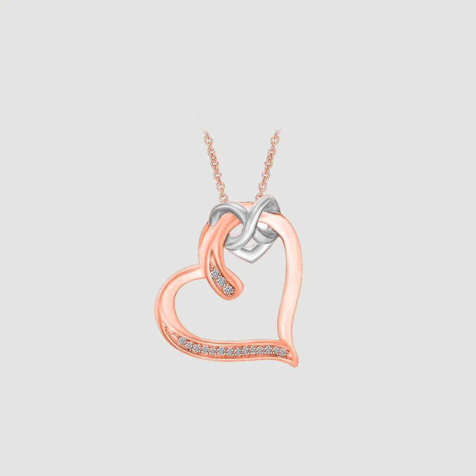 Interlocking Infinity Love Heart Pendant Necklace